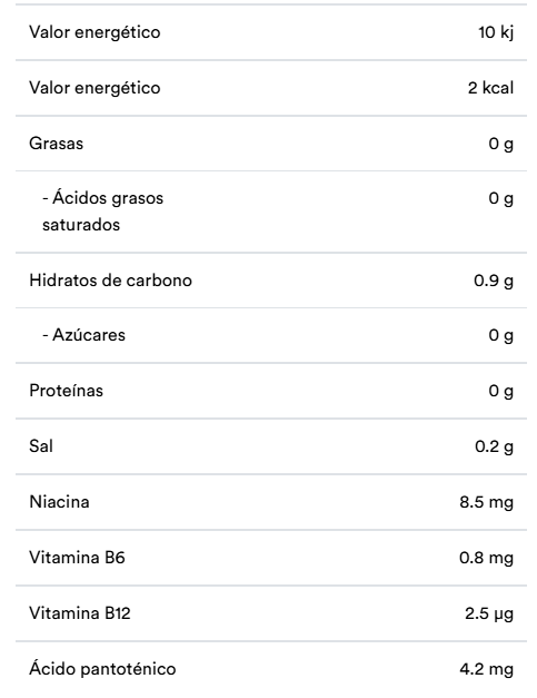 Tabla nutricional MONSTER WHITE